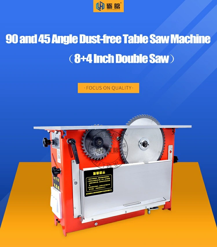 Cheap Price Double Saw 90 and 45 Angle Mini Compact 2 in 1 Wood Precision Dust-Free Table Circular Saw Wood Cutting Machine